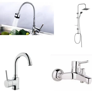 ARÇE Delta Spiralli Evye + Lavabo + Banyo Bataryası + Robot Duş Takımı