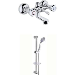 ARÇE Klasik Çevirmeli Banyo Bataryası Ve Sürgülü Duş Takımı