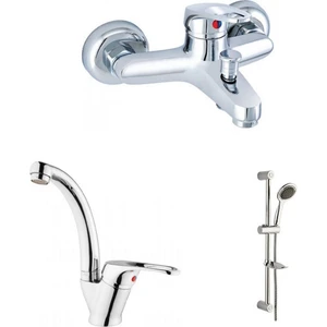 ARÇE Mix Kuğu Lavabo Ve Banyo Bataryası + Sürgülü Duş Takımı