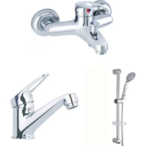 ARÇE Mix Sabit Lavabo Ve Banyo Bataryası + Sürgülü Duş Takımı