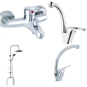 ARÇE Mix Banyo + Kuğu Lavabo + Evye Bataryası Ve Robot Duş Takımı