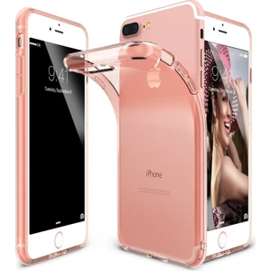 Air iPhone 7/8 Plus Kılıf Rose Gold - Ultra Hafif Esnek İnce Renkli Transparan