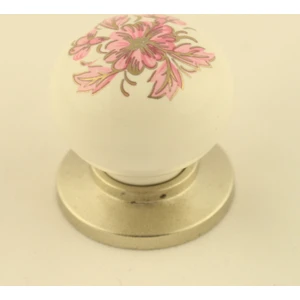 Gurcay Pembe Çiçekli Porselen Kulp Saten Taban