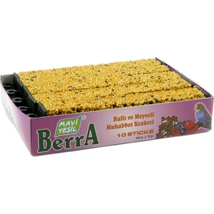 Mavi Yeşil Ballı Meyveli Muhabbet Kuşu Krakeri 10'lu