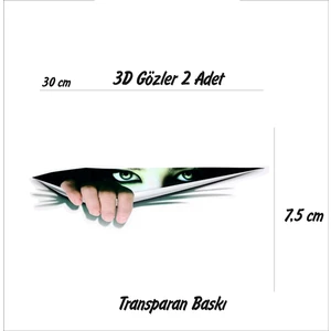 StickerMarket gözler Sticker (2Adet) Transparan Baskı