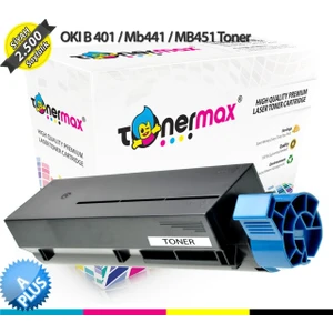 Toner Max® Oki B401 / Mb411 / Mb441 / Mb451 / 44992404 A Plus Muadil Toneri
