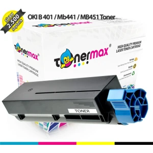Toner Max® Oki B401 / Mb411 / Mb441 / Mb451 / 44992404 Ekonomik Muadil Toneri