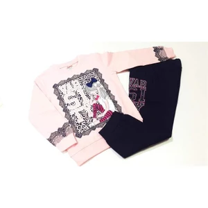 Dantelli Kız Çocuk Pijama Takımı
