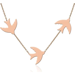 İndigo Takı Rose Sade Üçlü Kırlangıç Gümüş Kolye