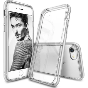 Frame iPhone 7 Çerçeveli Bumper Kılıf Ice Silver - Extra Tam Koruma