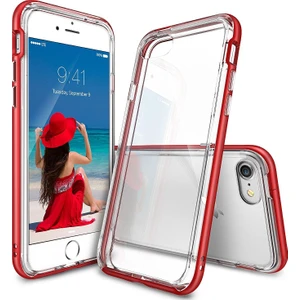Frame iPhone 7 Çerçeveli Bumper Kılıf Blaze Red - Extra Tam Koruma