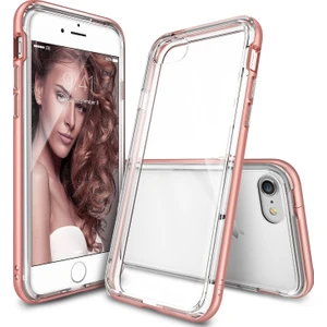 Frame iPhone 7 Çerçeveli Bumper Kılıf Rose Gold - Extra Tam Koruma