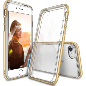 Frame iPhone 7 Çerçeveli Bumper Kılıf Royal Gold - Extra Tam Koruma