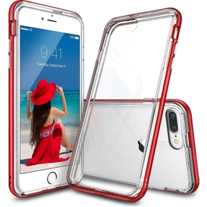 Frame iPhone 7 Plus Çerçeveli Bumper Kılıf Blaze Red - Extra Tam Koruma