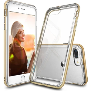 Frame iPhone 7 Plus Çerçeveli Bumper Kılıf Royal Gold - Extra Tam Koruma