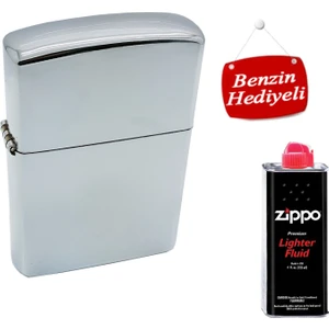 Parlak Gri Earth Çakmak + Zippo Çakmak Benzini da18