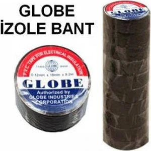 Globe Plastik İzole Elektrik Bandı - Siyah (10' lu Paket)