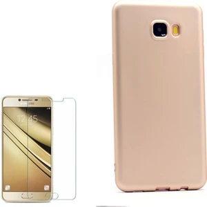 Samsung Galaxy C5 Kılıf Premier Silikon Yumuşak Arka Kapak +Cam