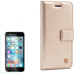 Apple iPhone 6 Plus Kılıf Kartvizitli Standli Delüx Gold + Cam