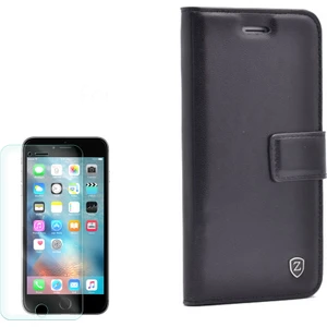 Apple iPhone 6 Plus Kılıf Kartvizitli Standli Delüx Siyah + Cam