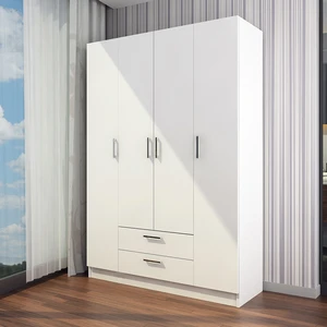 Tdesigno Sena 4 Kapaklı 2 Çekmeceli Gardırop - Beyaz