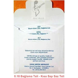 Genç Kısa Sap Bağlama Teli - 0.18 Saz Teli 1.Kalite
