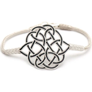 Sümer Telkari Aşk Düğümü İki Renk Kazaziye El Sarması Gümüş Bileklik 206