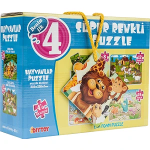 Hayvanlar Süper Renkli Puzzle
