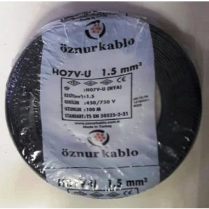 1,5 Mm Nya Kablo Tek Damar Siyah