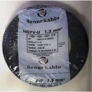 1,5 Mm Nya Kablo Tek Damar Siyah 30 Metre