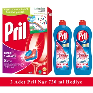 Hepsi 1 Arada Bulaşık Makinası 78 Tablet + 2 Adet Pril Power Elde Yıkama 750 ml