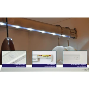 Gürçay Işıklı Askı Borusu Kesilebilir Pilli Sensörlü 36-40Cm