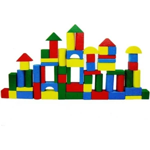 60 Parça Renkli Ahşap Bloklar 0173