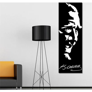 - Atatürk Silüet Ve İmza Canvas Tablo - 90X30cm