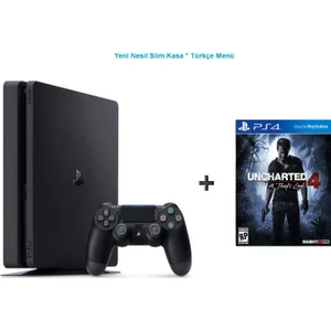 Ps4 Slim 500 GB Oyun Konsolu + Uncharted 4 -Türkçe Menü