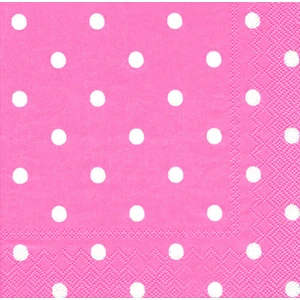 Peçete Pembe Puantiyeli 100 Adet(5 Paket)