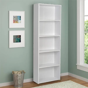 BMdekor Lilium 5 Raflı Dekoratif Kitaplık Beyaz