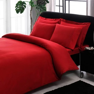 Premium Basic Stripe Çift Kişilik Nevresim Takımı Kırmızı