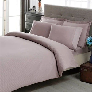 Premium Basic Stripe Çift Kişilik Nevresim Takımı Lila