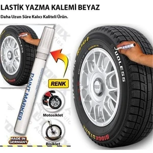 Oto Lastik Yazma Kalemi Beyaz Renk Daha Kalıcı