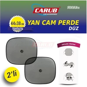 Güneşlik Perde Yan Cam Düz Siyah Vantuzlu