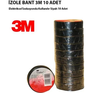 Ozy Elektrik İzole Bant 3M Siyah Üst Kalite 10 Lu