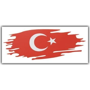Ozy Geçişli Türk Bayrağı Oto Sticker ( 11Cm * 4Cm )