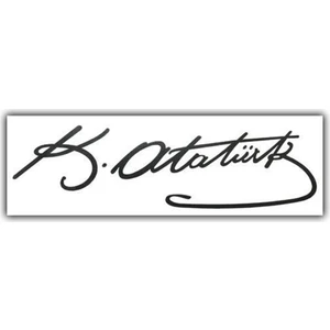 Ozy Kemal Atatürk İmzası Araba Oto Sticker ( 5,5Cm * 20Cm )