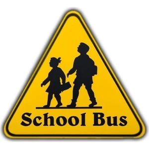 Ozy School Bus Üçgen Araba Oto Sticker (13Cm * 14.5Cm)