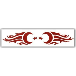 Ozy Alevli Ay Yıldız Arma Yazı Araba Oto Sticker ( 3,5Cm * 17Cm )