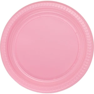 Plastik Renkli Pembe Tabak 50 Adet(2 Paket)