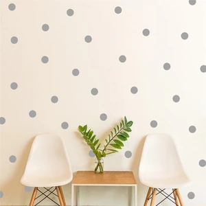 Puantiyeli Duvar Stickerı Dekorasyon Sticker Puan Çocuk Odası Figürü Polka Dots Gri