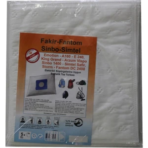 Simtel Safir Elektrikli Süpürge Uyumlu Sentetik Toz Torbası