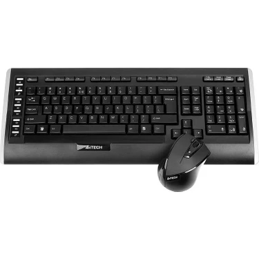 A4 Tech 9300F Kablosuz Q Trk V-Track Mouse Siyah Multimedya Klavye - Mouse